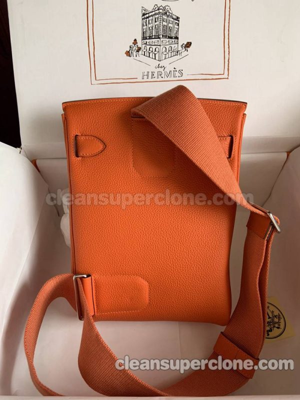 cowhide bag 1:1 Copy description and price Orange Hermes Waist women and men 2