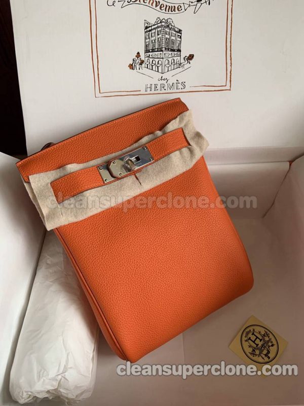 cowhide bag 1:1 Copy description and price Orange Hermes Waist women and men 3