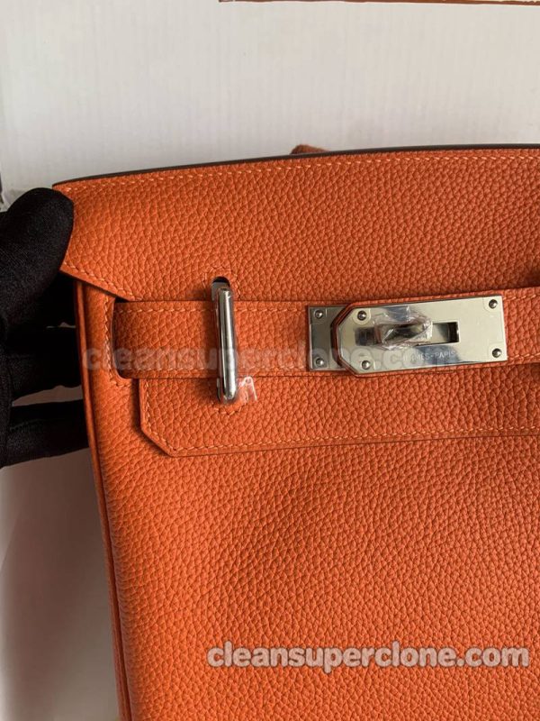 cowhide bag 1:1 Copy description and price Orange Hermes Waist women and men 6