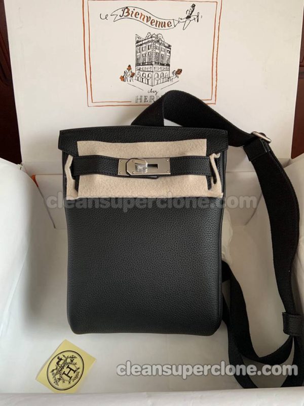 Waist bag replica details and pricing black Hermes cowhide women and men