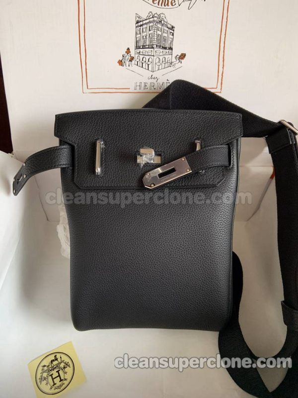 Waist bag replica details and pricing black Hermes cowhide women and men 5