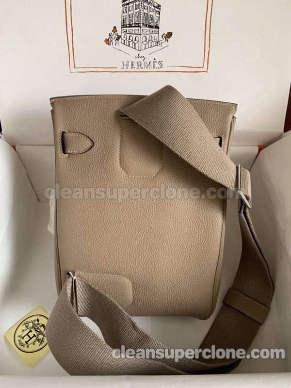 Hermes bag Super Clone picture and price milk tea color Waist cowhide women and men 2