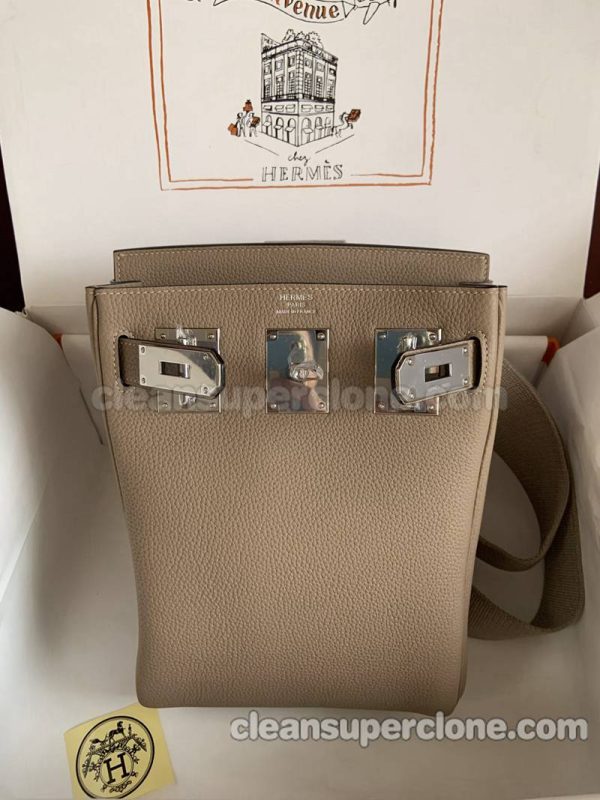 Hermes bag Super Clone picture and price milk tea color Waist cowhide women and men 9