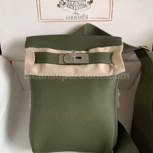 Waist bag replica details and pricing green Hermes cowhide women and men