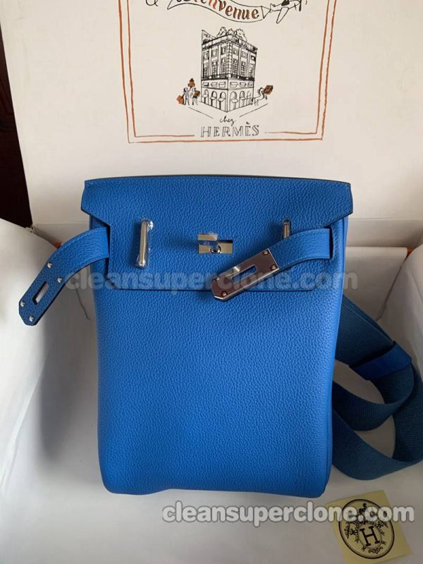 cowhide bag 1:1 Copy description and price blue Hermes Waist women and men 5