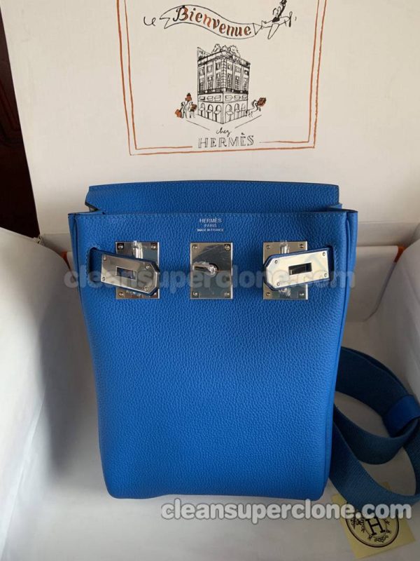 cowhide bag 1:1 Copy description and price blue Hermes Waist women and men 8