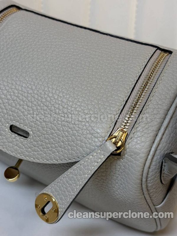 Crossbody bag replica details and pricing Elephant grey Hermes Shoulder cowhide women 6