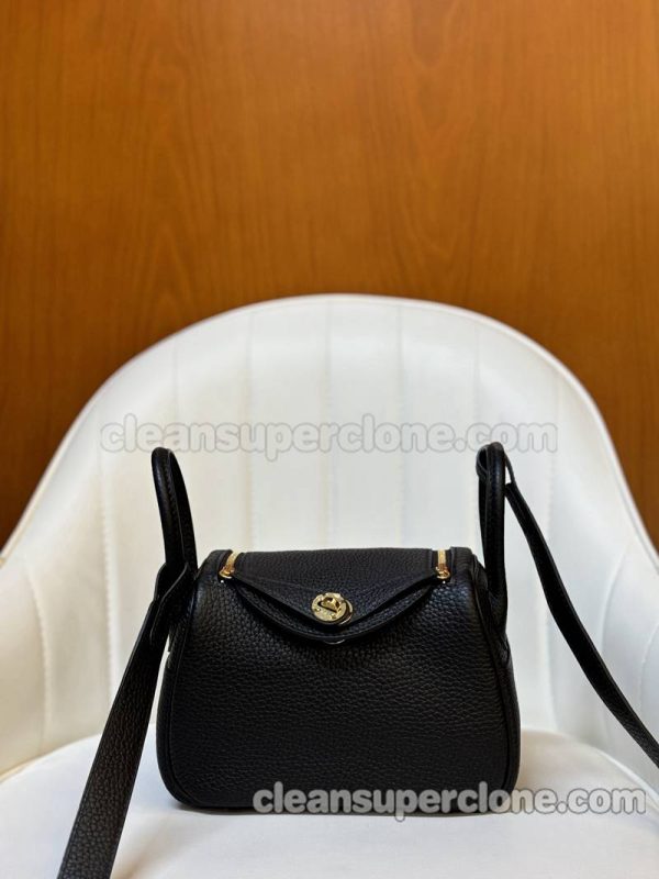 cowhide bag 1:1 Copy description and price black Hermes Crossbody Shoulder women