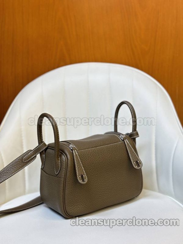 Crossbody bag replica details and pricing Dark brown Hermes Shoulder cowhide women 8