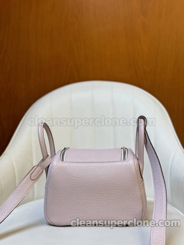 cowhide bag 1:1 Copy description and price pink Hermes Crossbody Shoulder women 3