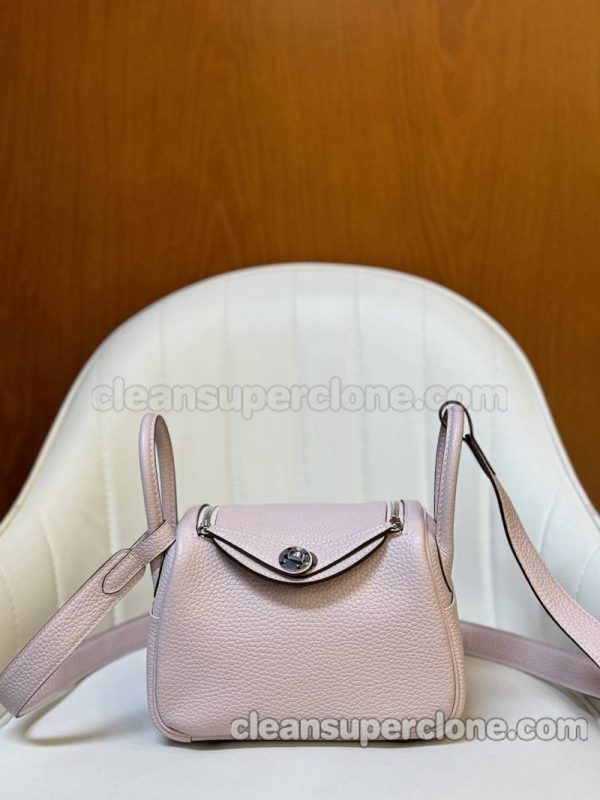 cowhide bag 1:1 Copy description and price pink Hermes Crossbody Shoulder women 5