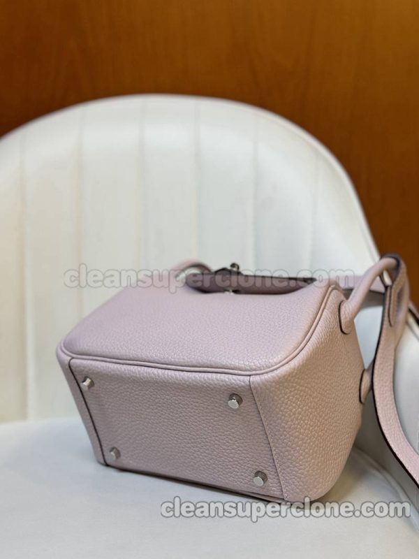 cowhide bag 1:1 Copy description and price pink Hermes Crossbody Shoulder women 6