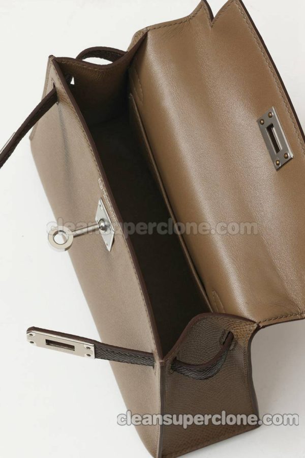 Crossbody bag replica details and pricing bark Hermes Shoulder cowhide women 7