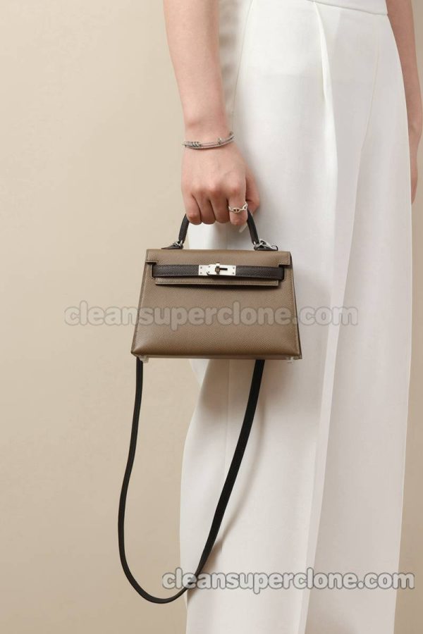 Crossbody bag replica details and pricing bark Hermes Shoulder cowhide women 8