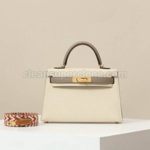 cowhide bag 1:1 Copy description and price Milkshake White Hermes Shoulder Crossbody women