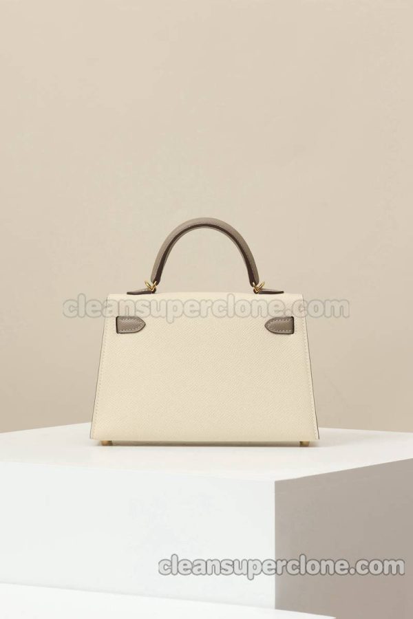 cowhide bag 1:1 Copy description and price Milkshake White Hermes Shoulder Crossbody women 2