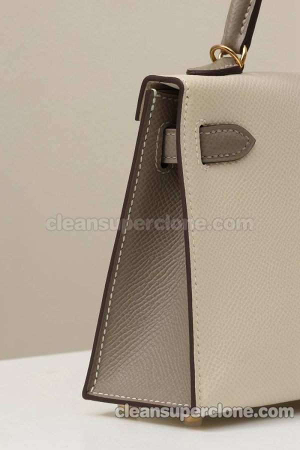 cowhide bag 1:1 Copy description and price Milkshake White Hermes Shoulder Crossbody women 3