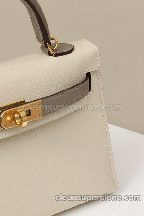 cowhide bag 1:1 Copy description and price Milkshake White Hermes Shoulder Crossbody women 4