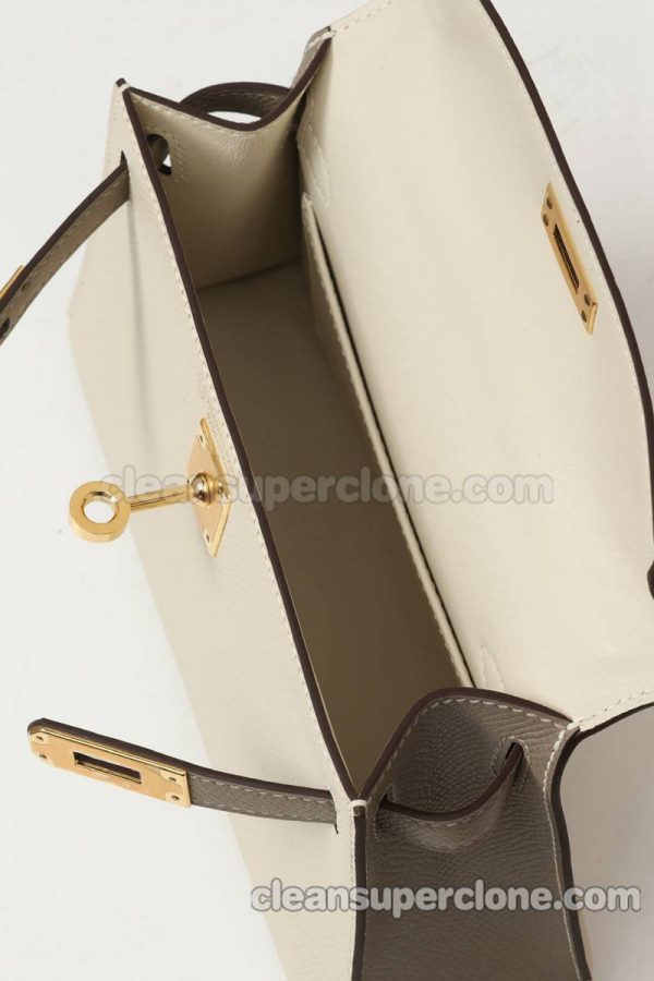 cowhide bag 1:1 Copy description and price Milkshake White Hermes Shoulder Crossbody women 6