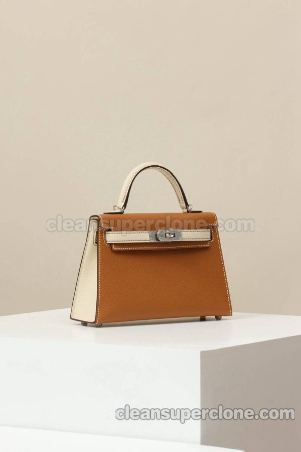 Hermes bag Super Clone picture and price Gold Brown Shoulder Crossbody cowhide women 2