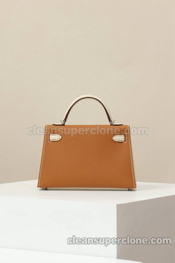 Hermes bag Super Clone picture and price Gold Brown Shoulder Crossbody cowhide women 3