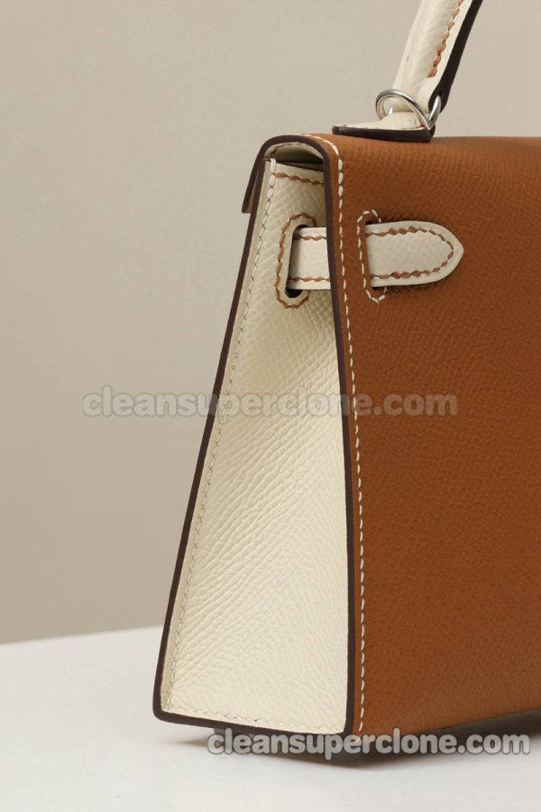 Hermes bag Super Clone picture and price Gold Brown Shoulder Crossbody cowhide women 4