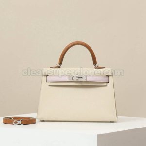 cowhide bag 1:1 Copy description and price Milkshake White Hermes Crossbody Shoulder women