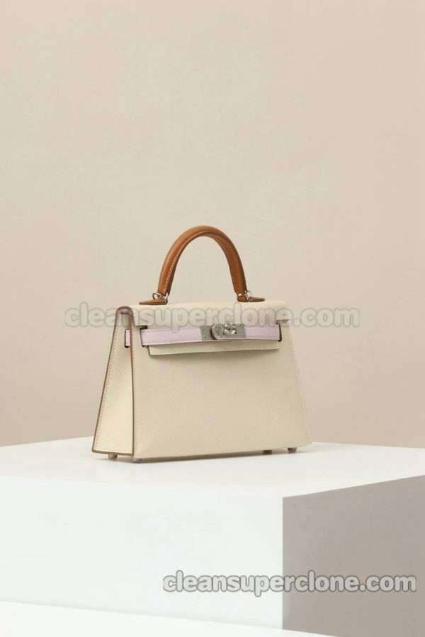 cowhide bag 1:1 Copy description and price Milkshake White Hermes Crossbody Shoulder women 2