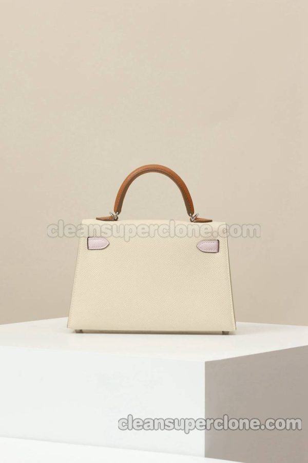 cowhide bag 1:1 Copy description and price Milkshake White Hermes Crossbody Shoulder women 3