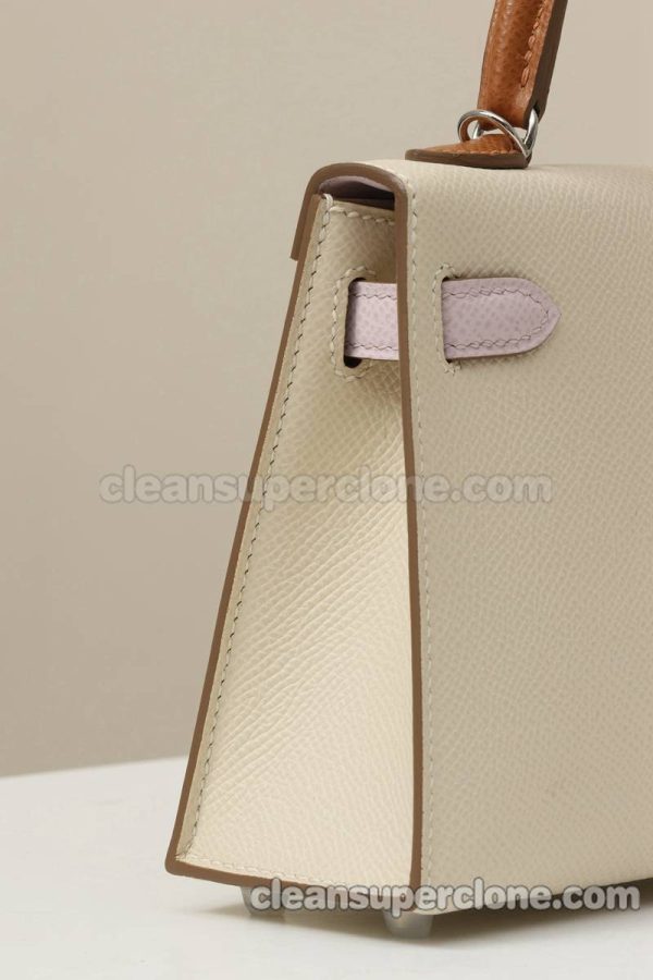 cowhide bag 1:1 Copy description and price Milkshake White Hermes Crossbody Shoulder women 4