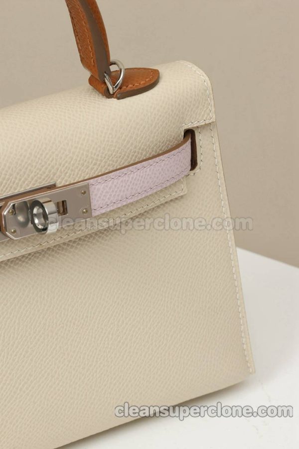 cowhide bag 1:1 Copy description and price Milkshake White Hermes Crossbody Shoulder women 5