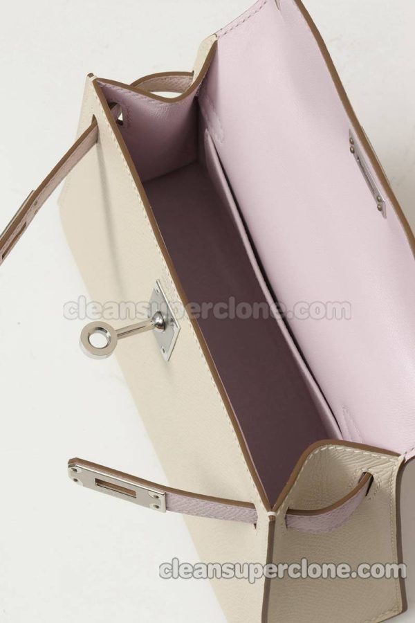 cowhide bag 1:1 Copy description and price Milkshake White Hermes Crossbody Shoulder women 7