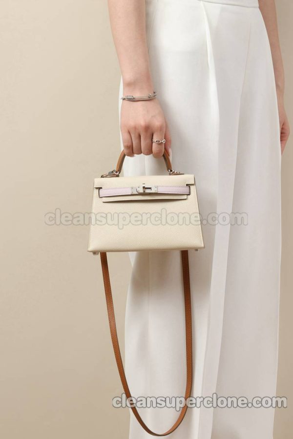 cowhide bag 1:1 Copy description and price Milkshake White Hermes Crossbody Shoulder women 8