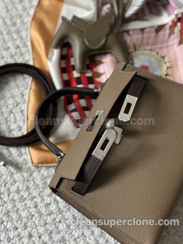 Handbag bag replica details and pricing elephant gray Hermes cowhide women 3