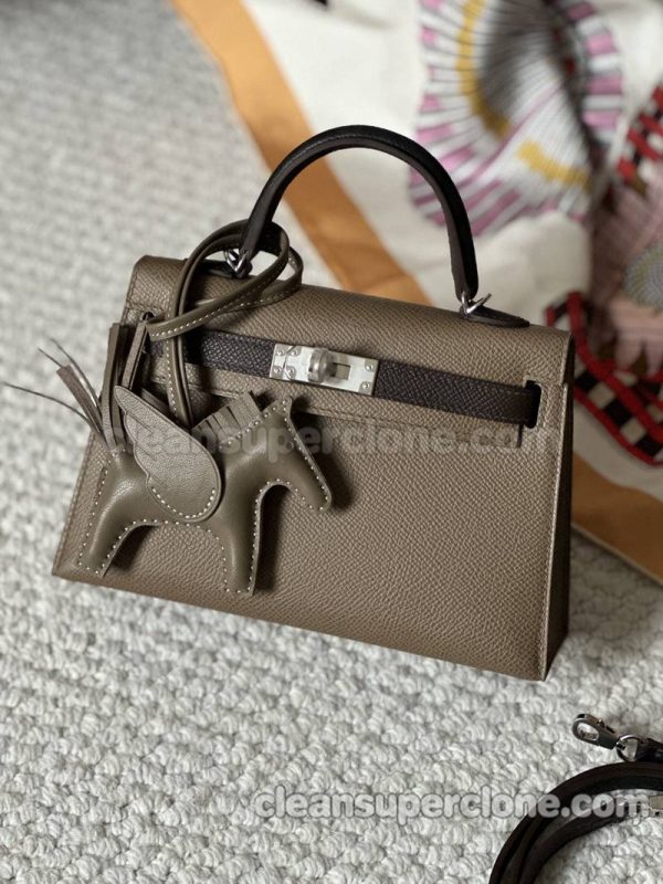 Handbag bag replica details and pricing elephant gray Hermes cowhide women 4