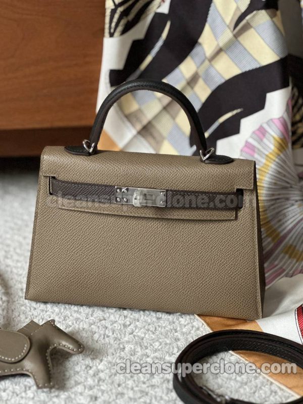 Handbag bag replica details and pricing elephant gray Hermes cowhide women 5