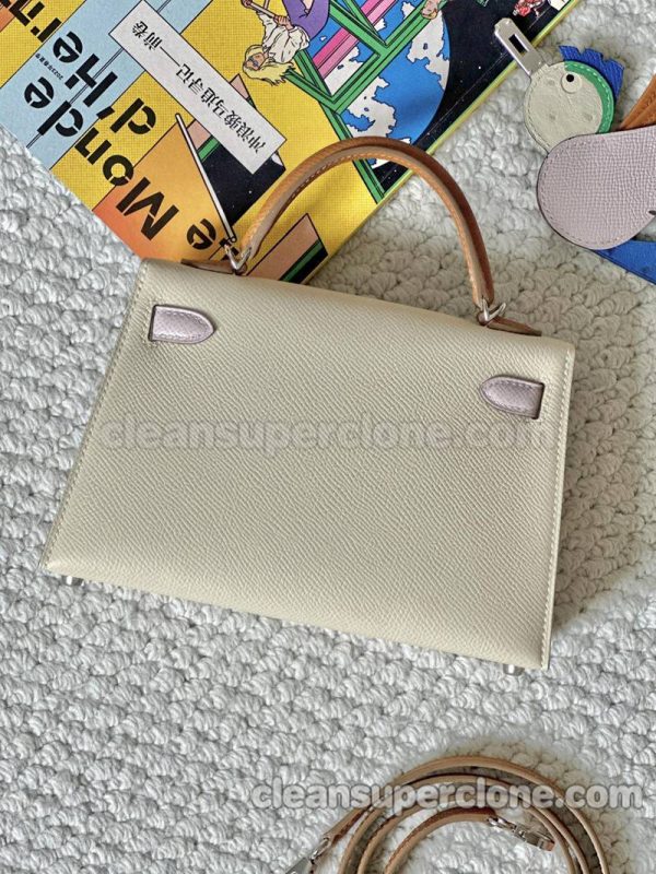 Hermes bag Super Clone picture and price milkshake white Handbag cowhide women 2