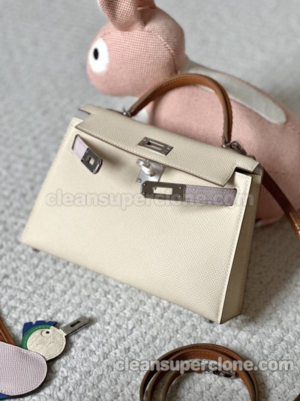 Hermes bag Super Clone picture and price milkshake white Handbag cowhide women 4