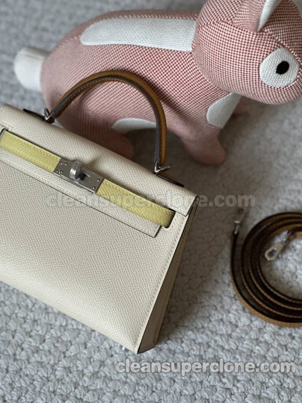 Handbag bag replica details and pricing milkshake white Hermes cowhide women 4