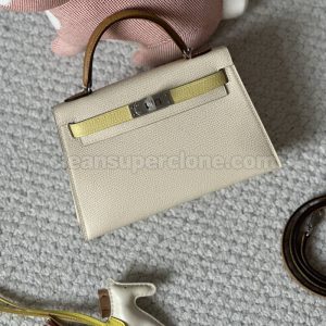 Handbag bag replica details and pricing milkshake white Hermes cowhide women 6