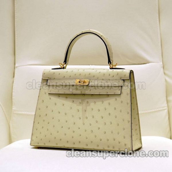 Hermes bag Super Clone picture and price wool white Handbag ostrich skin women