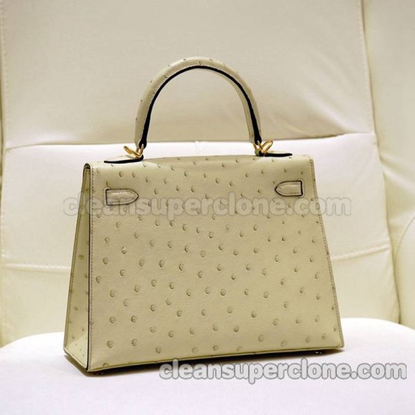 Hermes bag Super Clone picture and price wool white Handbag ostrich skin women 4