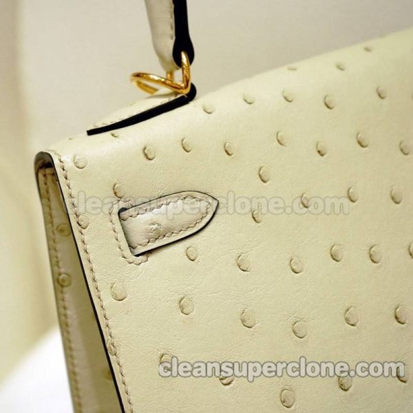 Hermes bag Super Clone picture and price wool white Handbag ostrich skin women 5