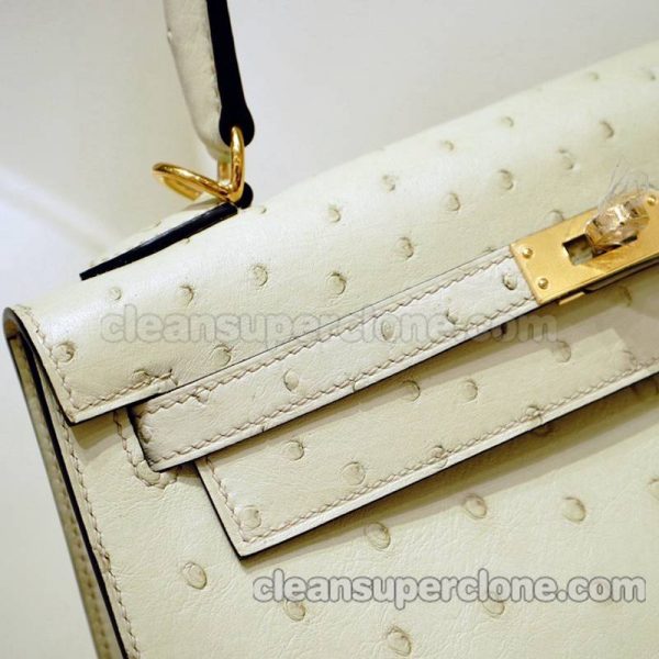 Hermes bag Super Clone picture and price wool white Handbag ostrich skin women 6