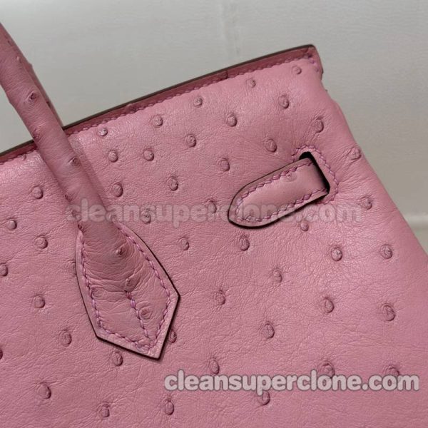 ostrich skin bag 1:1 Copy description and price Ceramic pink Hermes Handbag women 4