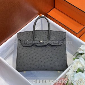 Handbag bag replica details and pricing gray Hermes ostrich skin women