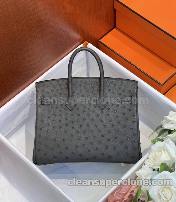 Handbag bag replica details and pricing gray Hermes ostrich skin women 2