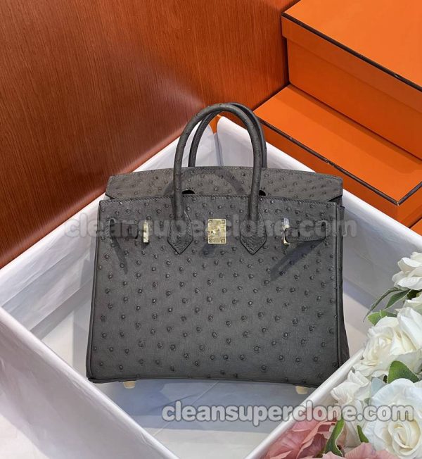 Handbag bag replica details and pricing gray Hermes ostrich skin women 3