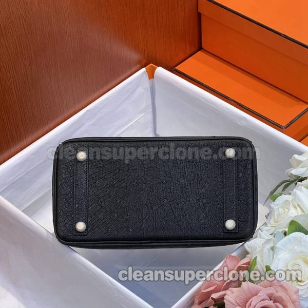 ostrich skin bag 1:1 Copy description and price black Hermes Handbag women 6