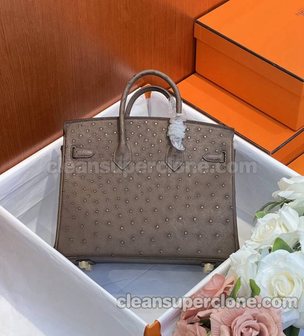 Hermes bag Super Clone picture and price brown Handbag ostrich skin women 2